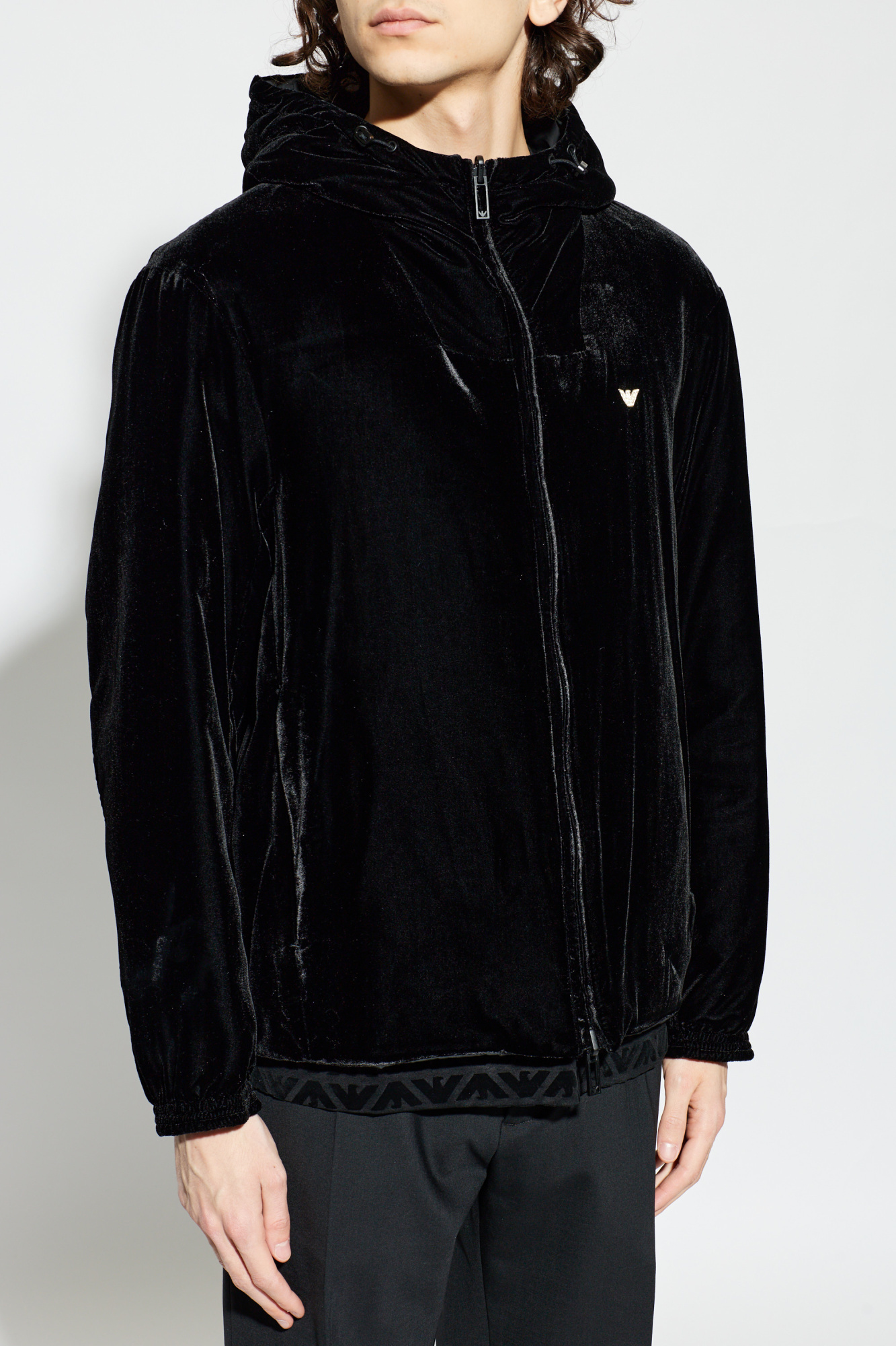 Black Reversible hooded jacket Emporio Armani - Vitkac GB